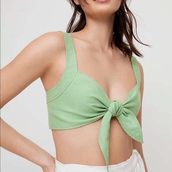 Aritzia Wilfred Aubrielle Top size small in Neon Ivy - Picture 1 of 7